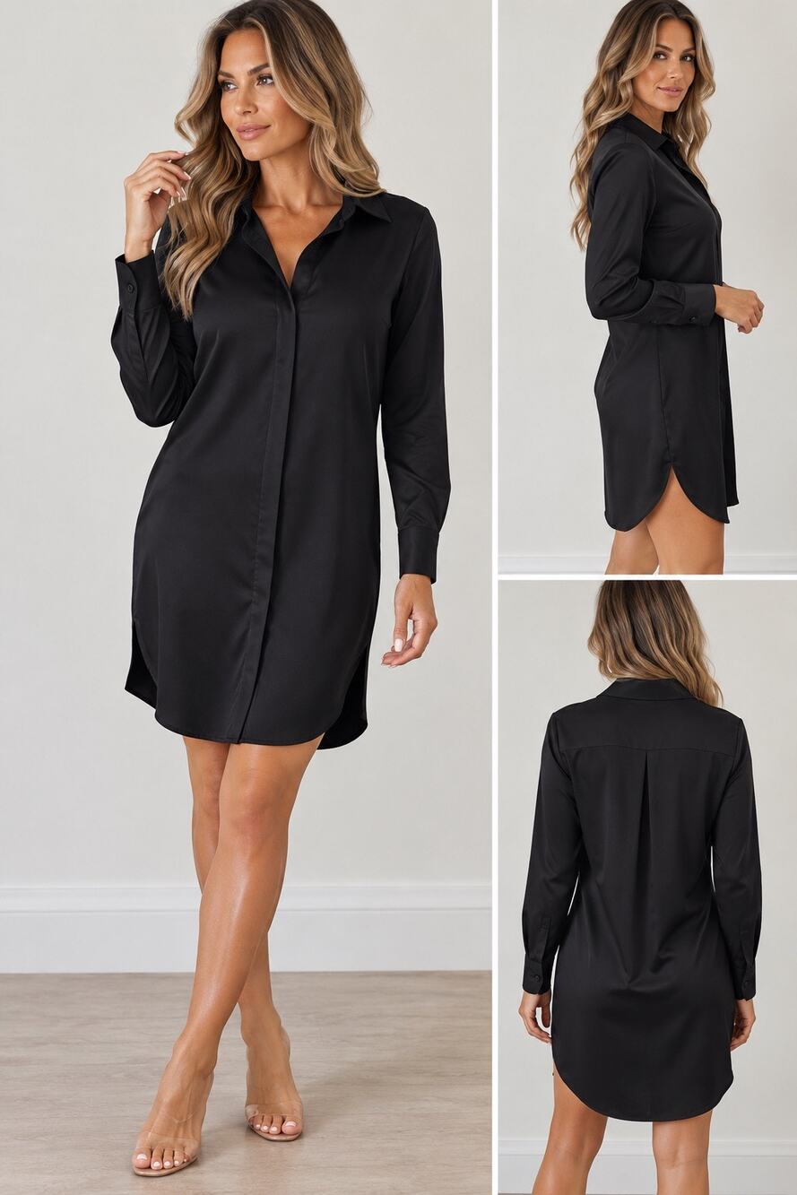 Quince silk dress XS knee length shirt dress long sleeve NWOT missing belt
